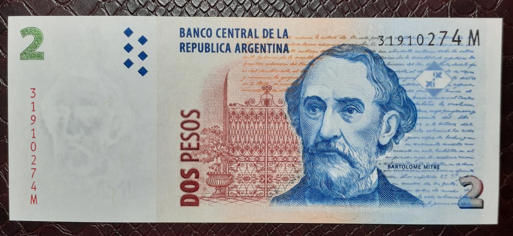 Аргентина 2 песо 2002 пресс UNC