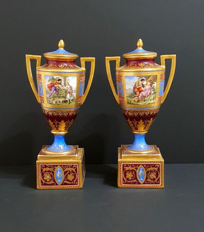 Парные вазы Royal Vienna, Австрия, 19 век