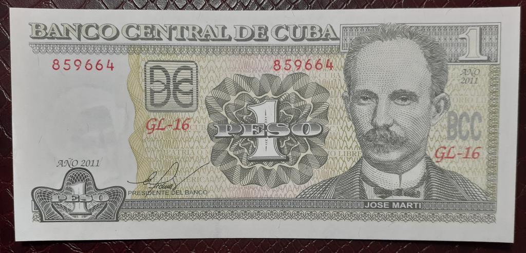 Куба 1 песо 2011 год UNC