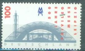 ФРГ 1997 г.  500 лет Лейпцигской ярмарке  негашеная**