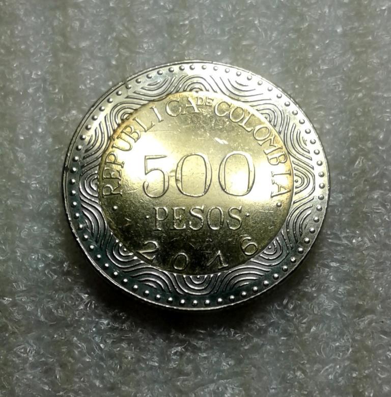 500 песо 2016 года. Колумбия. Южная Америка. UNC.