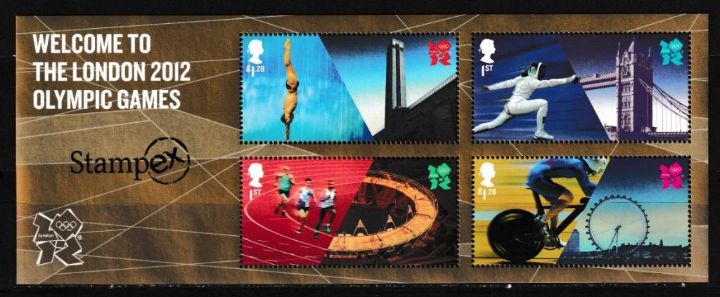 Англия, Великобритания ЛОИ-2012, Лондон, велоспорт, фехтование, зеленая надпечатка