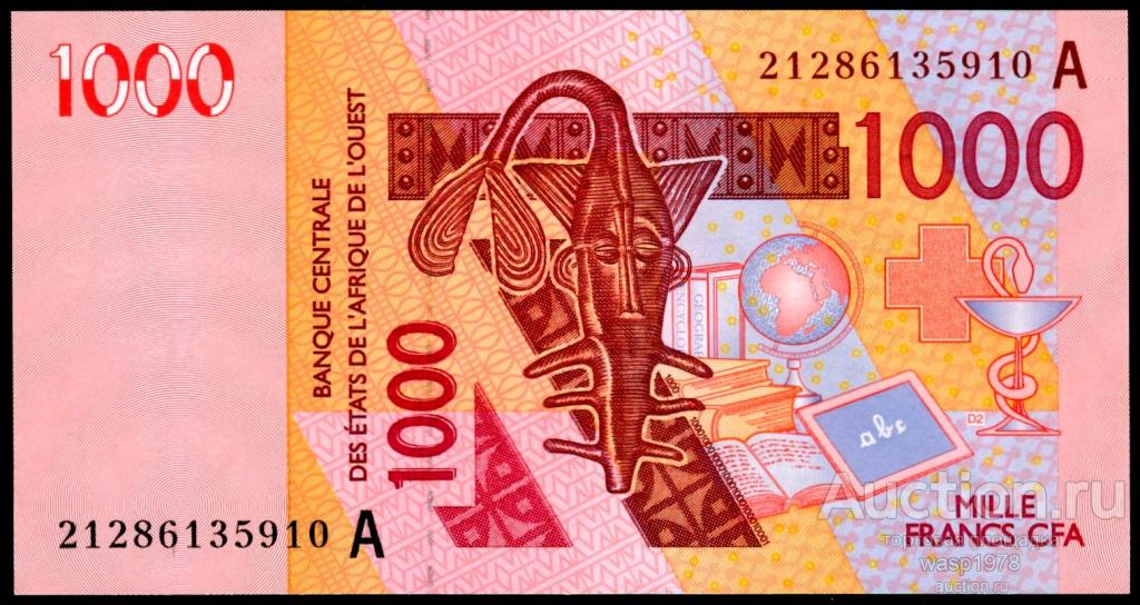Кот-д-Ивуар 1000 франков 2021 пресс № 115 Au