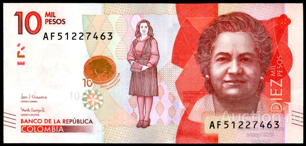 Колумбия 10000 песо 2018  пресс № 460d