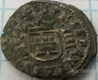 Coins Home ИСПАНИЯ 1663 4 мараведи Филипп IV MILLED REAL COINAGE Лот#CH2