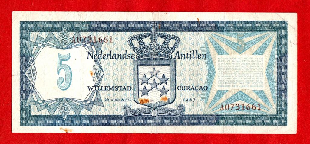Нидерландские Антильские острова, Антиллы, Кюрасао, 5 гульденов 1967, VF+, A 0731661 ПЕРВАЯ ЛИТЕРА
