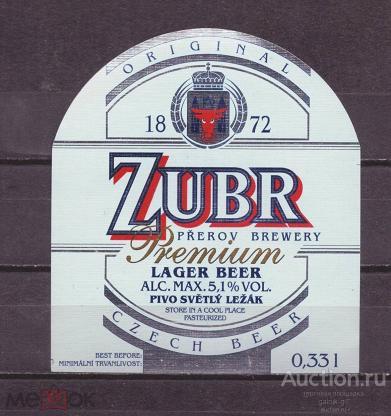 этикетка  пиво    Чехия    №   1202