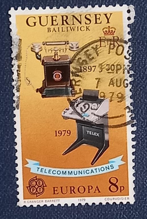 Гернси 1979 год Телефон, 1897 г. и телекс, 1979 г. Гаш