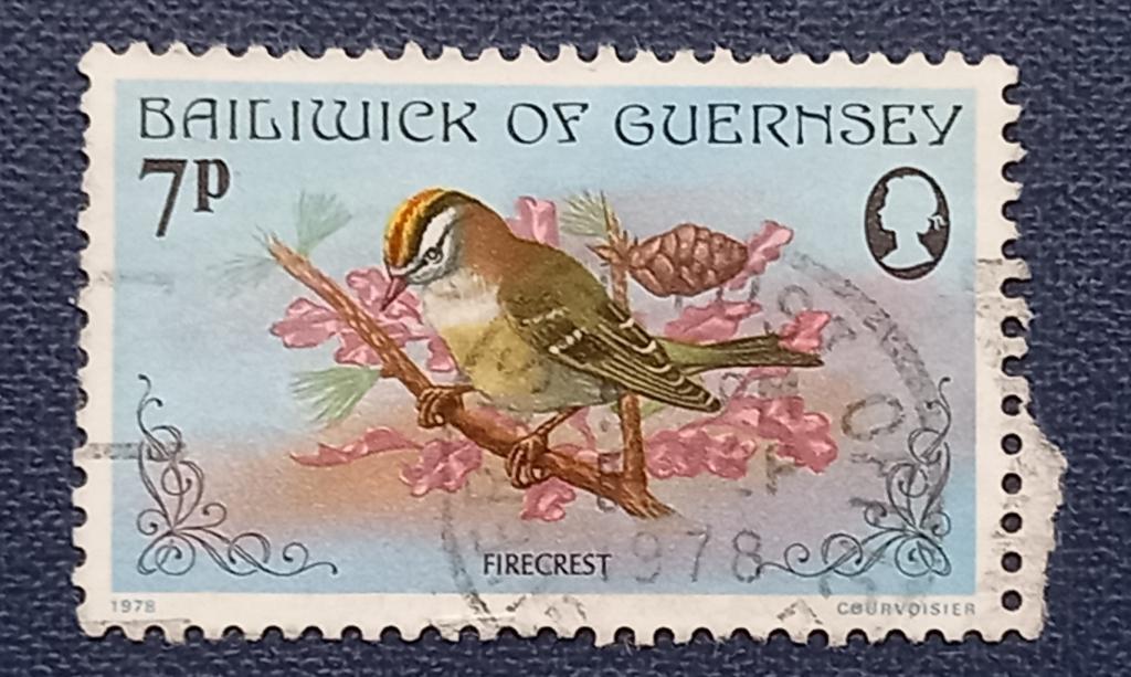 Гернси 1978 год Фауна Птицы Огненный гребень обыкновенный (Regulus ignicapillus) Гаш