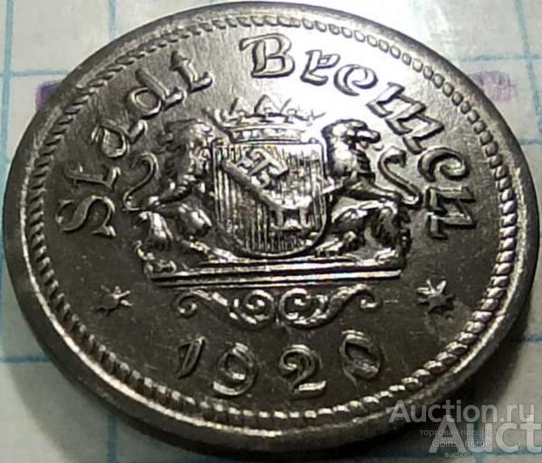 Coins Home 1920 BREMEN 50 пфеннигов НОТГЕЛЬД жетон Германия Lot#RUS22