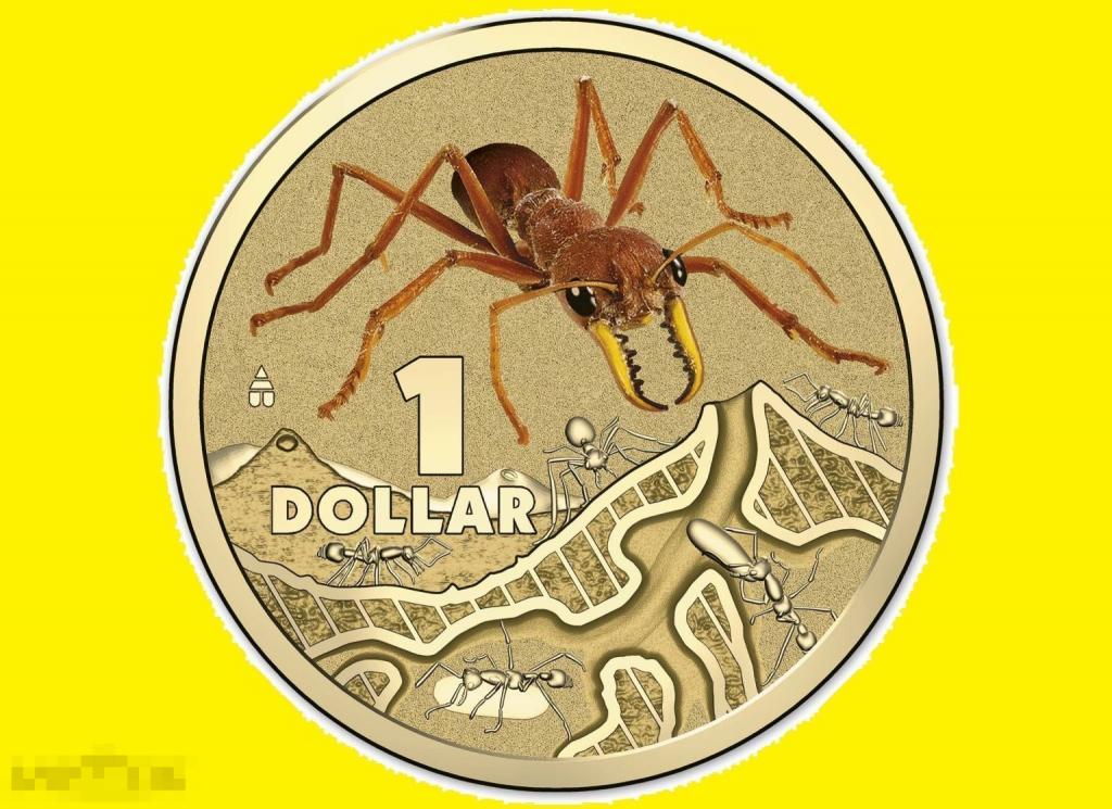 * Австралия 1 доллар 2014 Серия "Яркие жучки" (Bright Bugs) * Муравей * Эмаль * Карточка