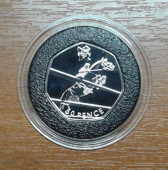 * Великобритания 50 пенсов 2011 Конный спорт * Олимпиада Лондон * Лошадь * Серебро * Пруф * РЕДКАЯ !