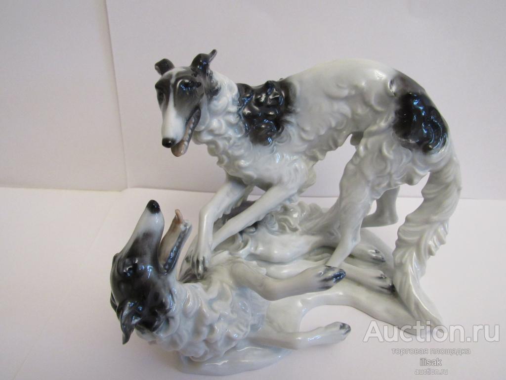 Играющие борзые статуэтка Розенталь Германия винтаж