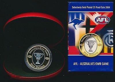 * Австралия 5 долларов 2004 AFL - Австралийский Футбол * Спорт * Позолота * Коробка 