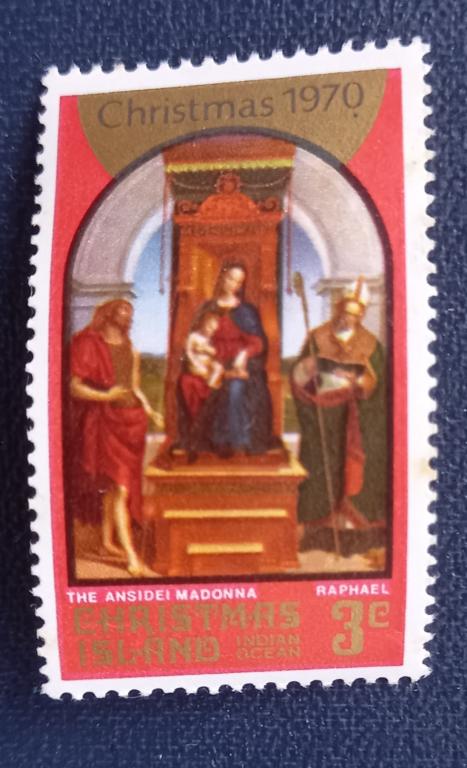 Остров Рождества1970 год Рождество Новый год «Мадонна Ансидель» (Рафаэль) MNH