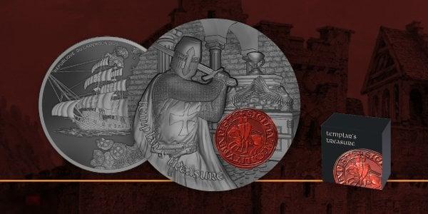 * Камерун 2000 франков 2020 Сокровища Тамплиеров * Корабль Парусник * Серебро 2 oz * Тираж 500 