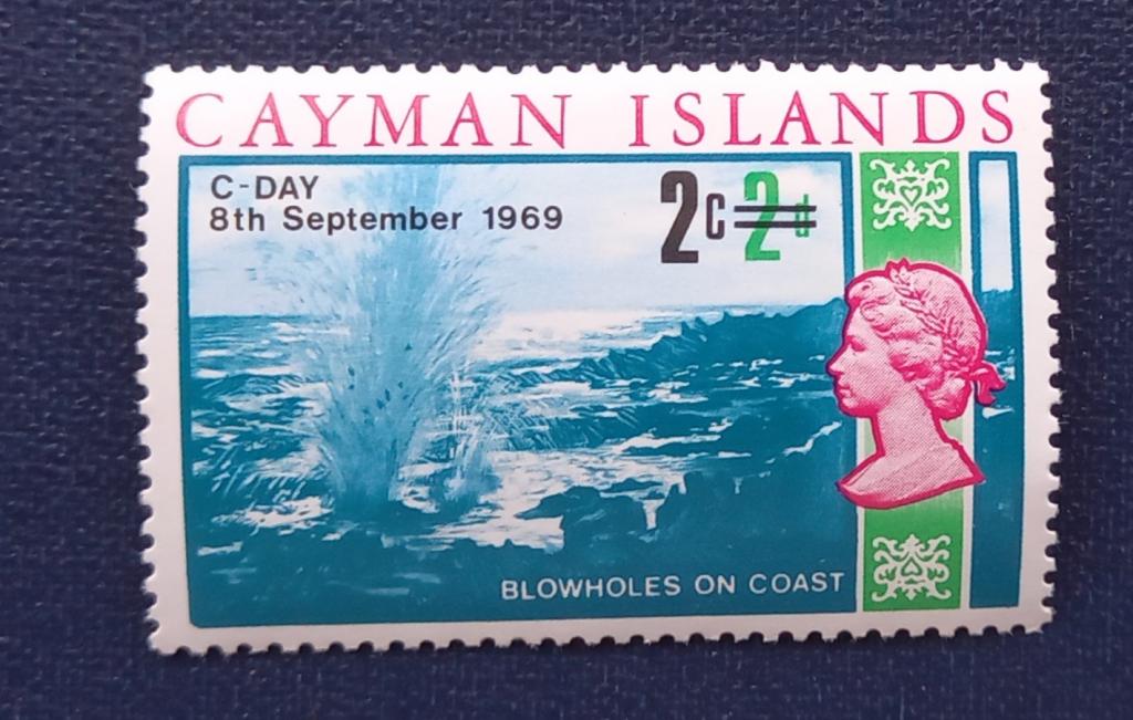 Каймановы острова 1969 год Водяной фонтан Дыхание моря MNH