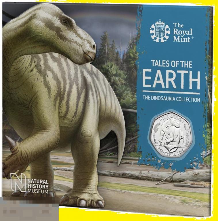 * Великобритания 50 пенсов 2020 Iguanodon * Игуанодон * Динозавр * Mint Pack BrUnc 
