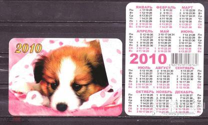 календарик  2010  год   собака      №  10238