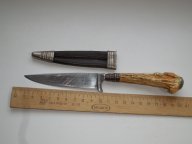 Нож-никер охотника, егеря, SOLINGEN, 1970- 1980 годы, Германия, рог животного, клеймо (оригинал)- 3
