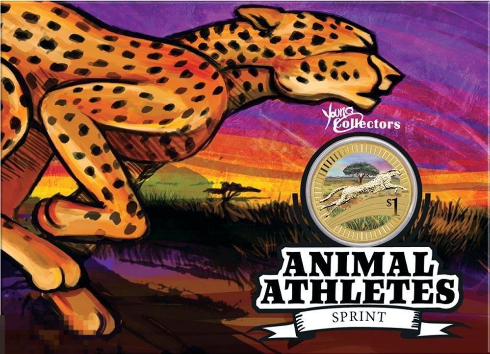 * Австралия 1 доллар 2012 Гепард * Серия 'Animal Athletes' * Эмаль * Al-Br Unc * Карточка