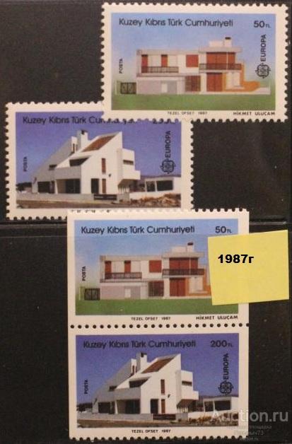 Кипр Тур. 1987 пс+разновид Европа  MNH 8е кат!!