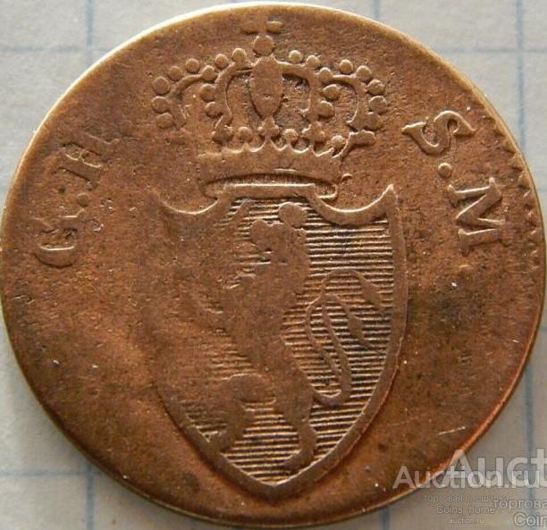 Coins Home Германия 1816 HESSE-DARMSTADT 1/4 крейцер KM#273 Лот#OLD18