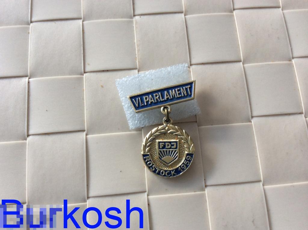 ЗНАЧОК  ROSTOCK 1959 ГДР 6. PARLAMENT DDR 