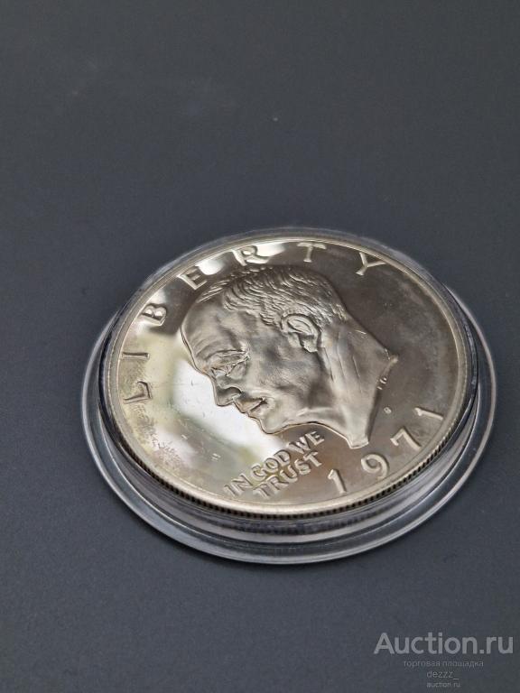 1 доллар 1971 года. Эйзенхауэр. Лунный орел. Лунный доллар. США. Серебро