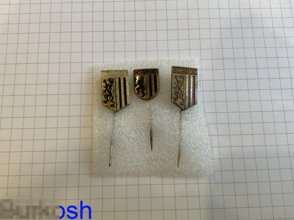 ЗНАЧОК СССР ДРЕЗДЕН герб ГДР тяж мет 