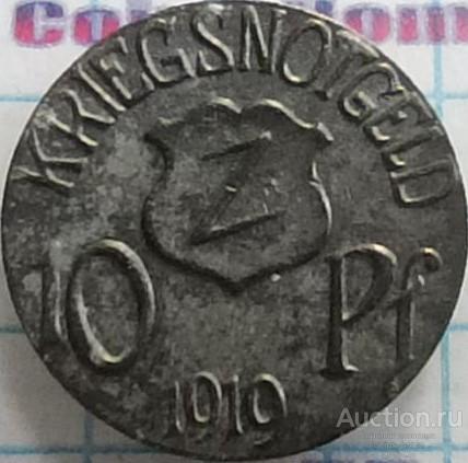 Coins Home 1919 WOLFACH 10 pfennig НОТГЕЛЬД жетон Германия Lot#MIS6