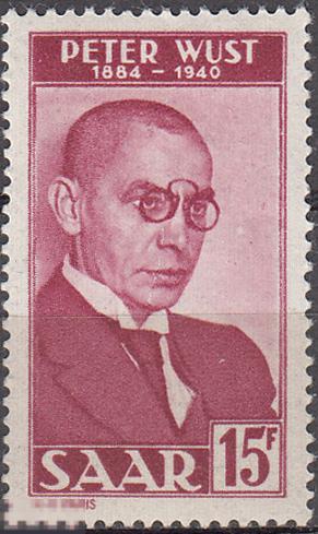 1950 Германия Саар Философ Питер Вуст № 290 п/с ** 16 евро
