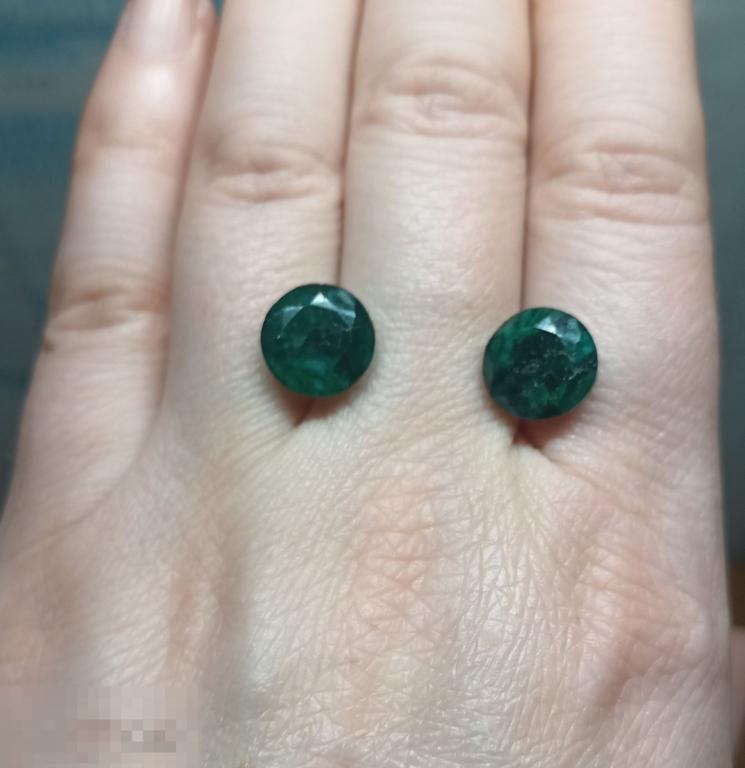 3. Пара натуральный берилл (изумруд) 8,20 карат сертификат 