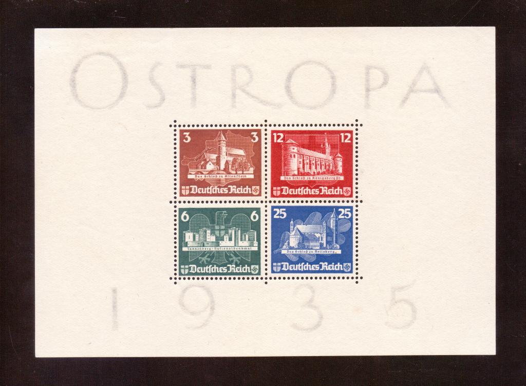 Германия Третий Рейх OSTROPA блок 3 mi 576-579 MNH