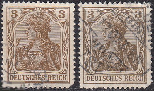 1915 Германия Германская империя Рейх Стандарт № 84 гаш 1.80 евро Оттенки цвета