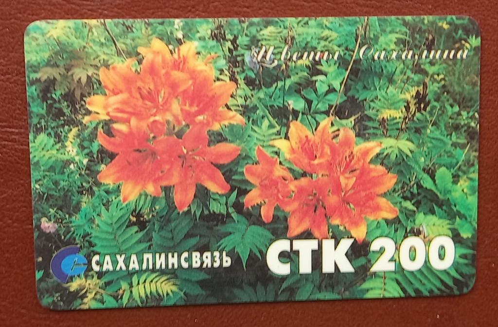 Телефонная карта оплаты СТК Сахалин Флора Цветы 200 ед 162