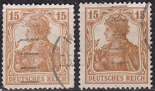 1916 Германия Германская империя Рейх Стандарт № 100 гаш. 6 евро Оттенки цвета