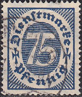 1922 Германия Веймарская республика Веймар Служебные Цифры № 69 гаш. 10 евро