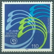 Германия 1999 г. 25 лет Профилактика заболеваний раком негашеная**