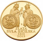 Чехия. 10 000 крон 2012 г. Золото. 31,107г*0.9999 1.0 oz. 800-летие Золотой Сицилийской Буллы!