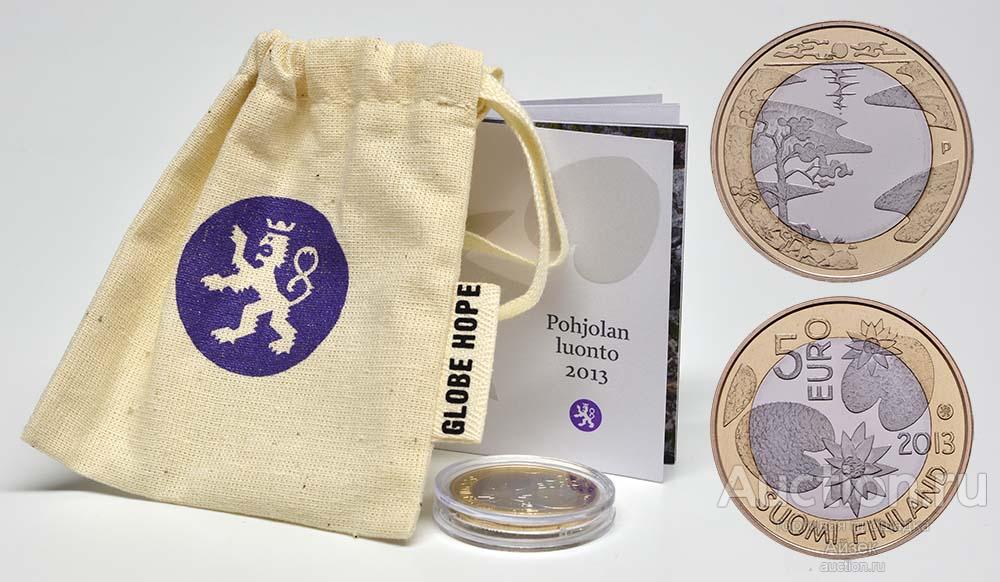 Финляндия 5 евро 2013 Лето Северная природа Пруф Тираж-7т. KM# 196