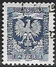 Польша. 1954. Орел (с римским знаком Х). Служебная. Гашение.