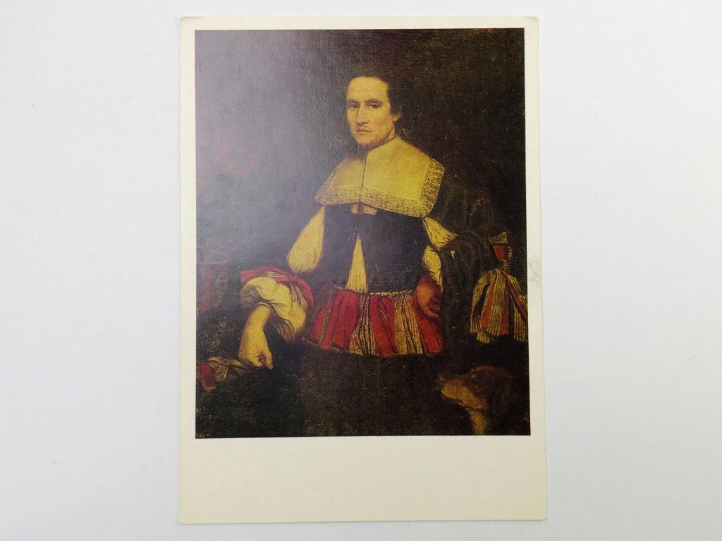 Неизвестный фламандский художник школы Ван Дейка. Мужской портрет. Открытка. 1973