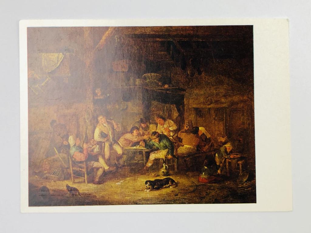 Адриан Ван Остаде. Крестьянская пирушка. Открытка. 1974. Изобразительное искусство