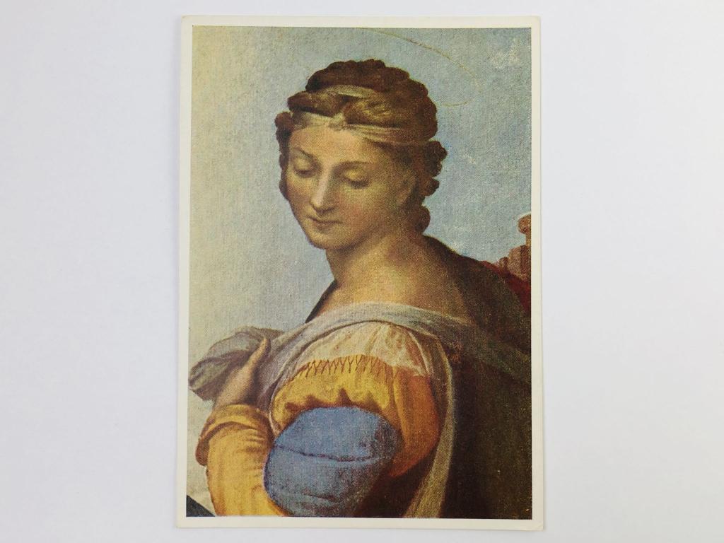 Рафаэль. Сикстинская Мадонна (Фрагмент - Святая Барбара). Открытка. 1953. VEB EA Seemann