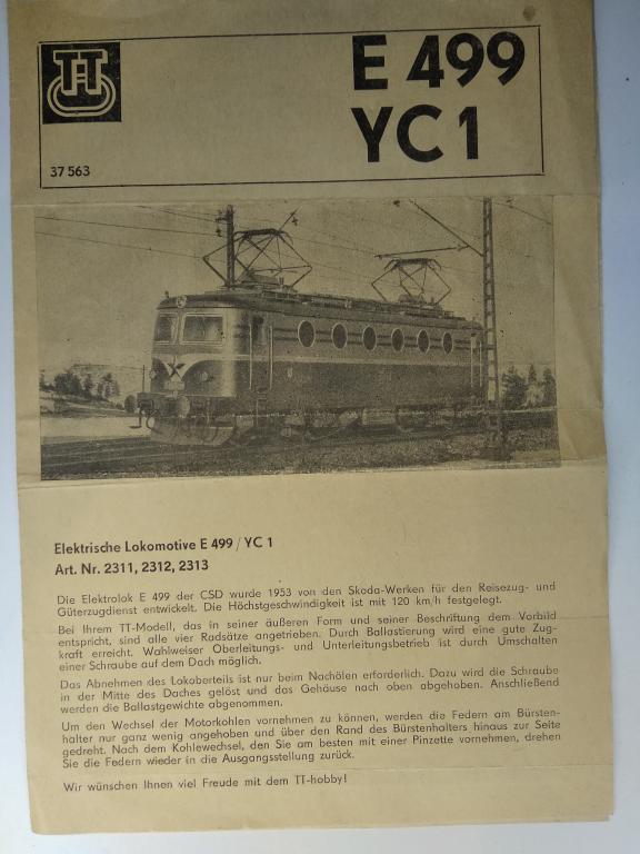 12мм (TT) Инструкция для электровоза E499/ЧС1