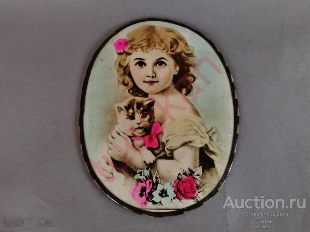 Настенное панно Девочка с кошкой СССР 1950-60-е 