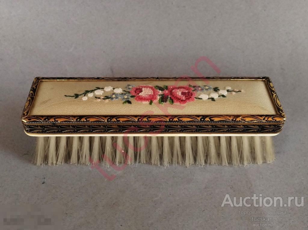 Щетка одежная для одежды, латунь, вышивка, Англия (Великобритания)  1920-40-е года 