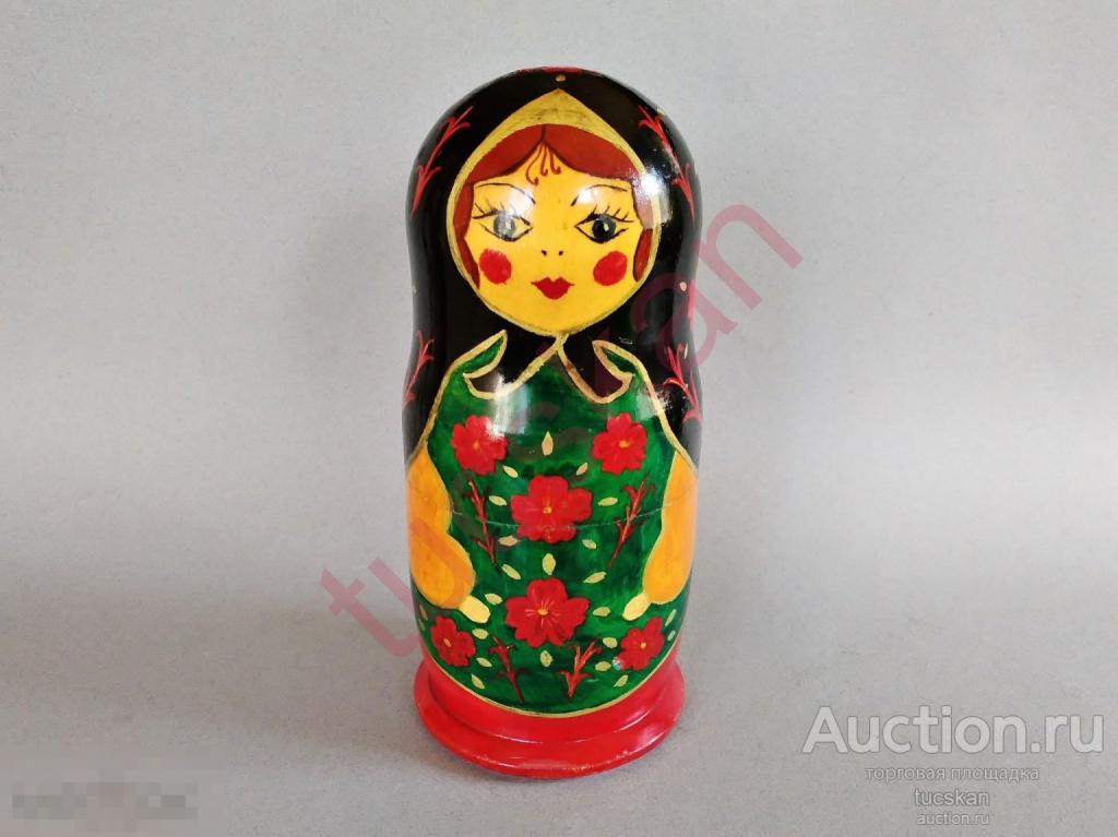 Матрешка симпатичная дерево 19 см 