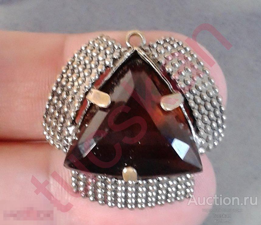 Брошка Брошь - кулон вставка   стекло СССР 